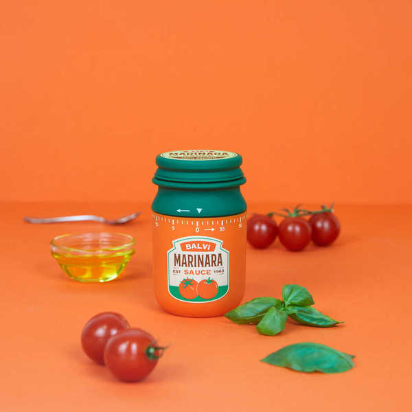 Balvi - Marinara Balvi Minutero Marinara Color rojo Diseño retro de bote de salsa marinara Plástico