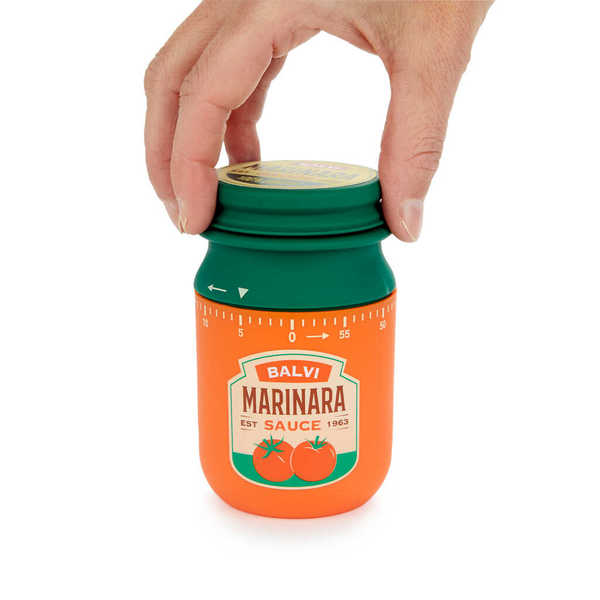 Balvi - Marinara Balvi Minutero Marinara Color rojo Diseño retro de bote de salsa marinara Plástico