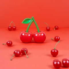 Balvi - Cherry Balvi Set sel & poivre Cherry Couleur rouge Set en forme de cerise double Plastique