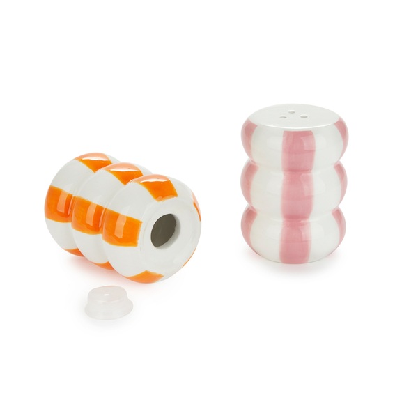 Balvi - Floats Balvi Salt & pepper set Floats Orange/Pink colour Shaped like stacked floats Ceramic