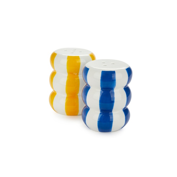 Balvi - Floats Balvi Salt & pepper set Floats Yellow/Blue colour Shaped like stacked floats Ceramic