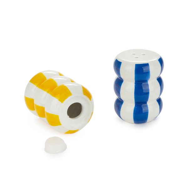 Balvi - Floats Balvi Salt & pepper set Floats Yellow/Blue colour Shaped like stacked floats Ceramic