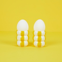 alvi - Floats Balvi Coquetier Floats Couleur jaune Set de 2 coquetiers en forme de bouées empilées C