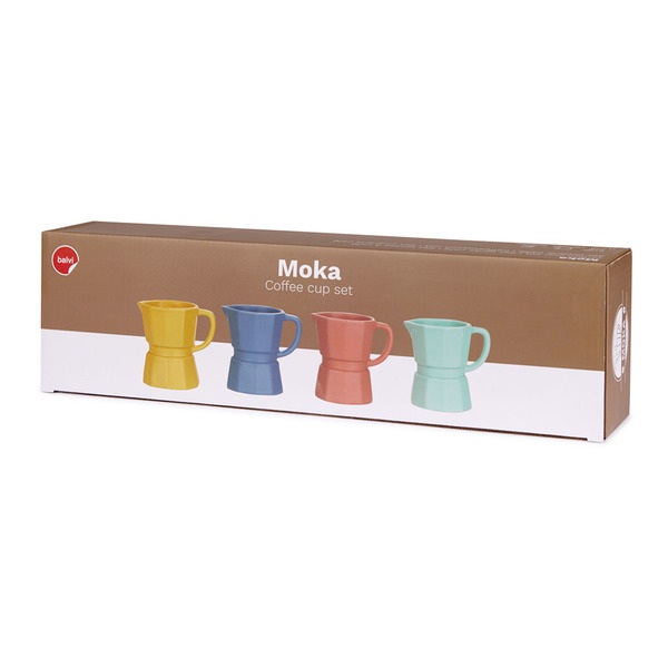 alvi Set tasses à café Moka Couleur multicolore 4 petites tasses colorées en forme de cafetière ital