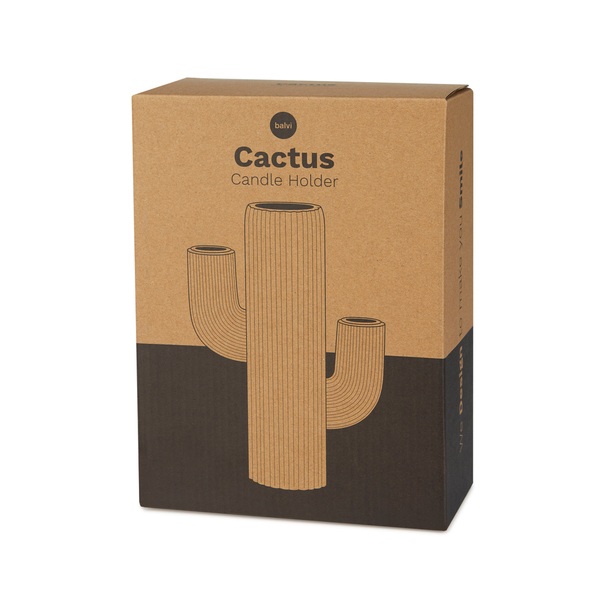 Balvi - Cactus Balvi Candelabro Cactus Color verde Portavelas en forma de cactus Resina 20,5cm