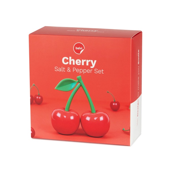 Balvi - Cherry Balvi Set sale & pepe Cherry Colore rosso Set a forma di ciliegia Plastica