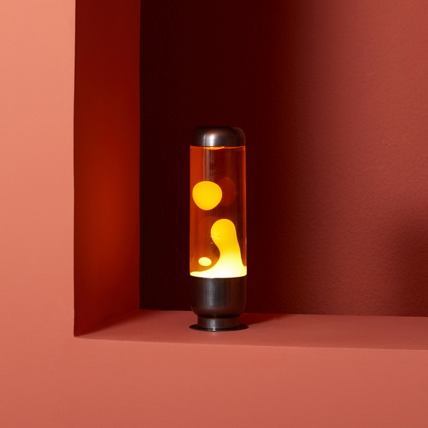 alvi Lámpara lava Capsule Color naranja/amarillo Diseño moderno y sofisticado para decorar Aluminio/