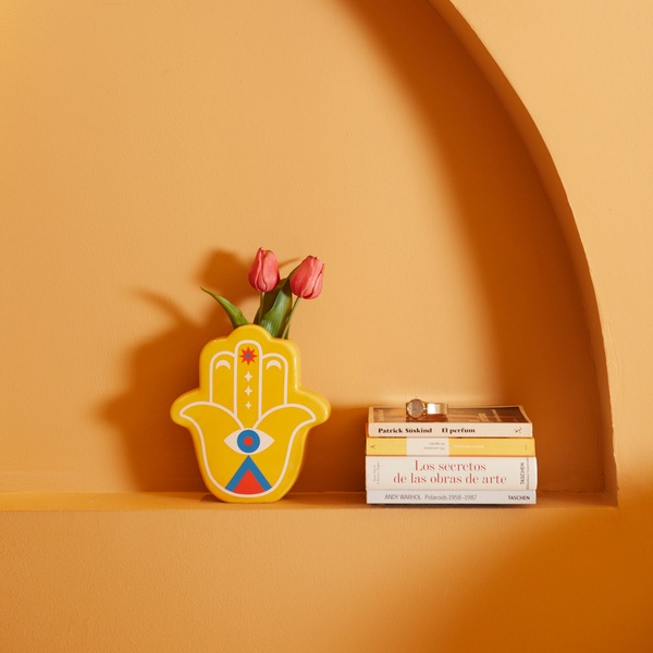 Balvi Vase Lucky Hand Couleur jaune La main de la chance Céramique 21cm