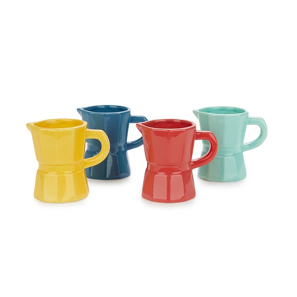 alvi Set tasses à café Moka Couleur multicolore 4 petites tasses colorées en forme de cafetière ital