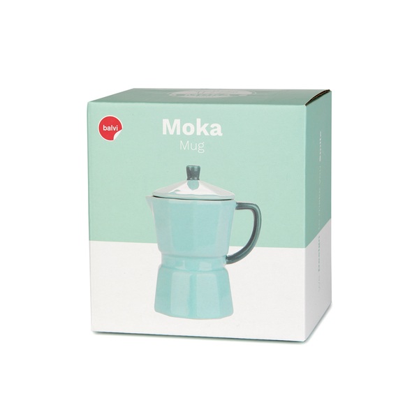 alvi - Moka Balvi Mug Moka Couleur turc Tasse en forme de cafetière italienne avec couvercle Céramiq