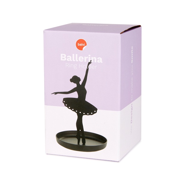 alvi - Ballerina Balvi Porta anillos Ballerina Color negro Soporte de joyas de silueta de bailarina