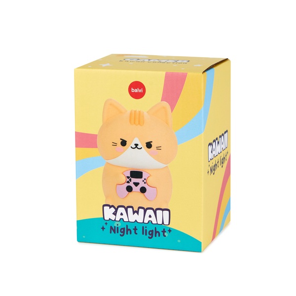 alvi - Kawaii Gamer Balvi Night light Kawaii Gamer Orange colour Children's night lamp with kawaii c