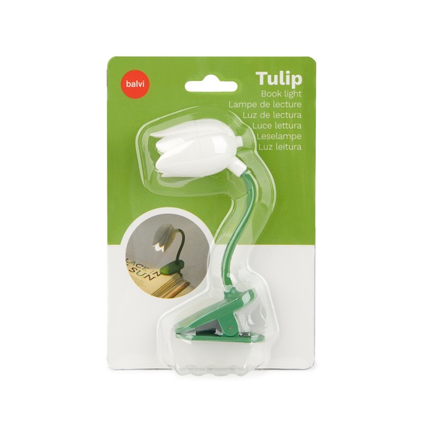 alvi - Tulip Balvi Book light Tulip White colour Tulip-shaped lamp with clip and flexible arm for re