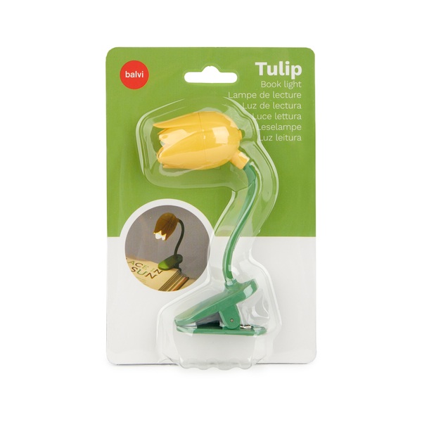alvi - Tulip Balvi Leselampe Tulip Gelb Farbe Flexible Leselampe mit Klemme in Tulpenform zum Lesen