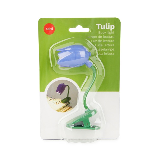 alvi - Tulip Balvi Book light Tulip Lilac colour Tulip-shaped lamp with clip and flexible arm for re