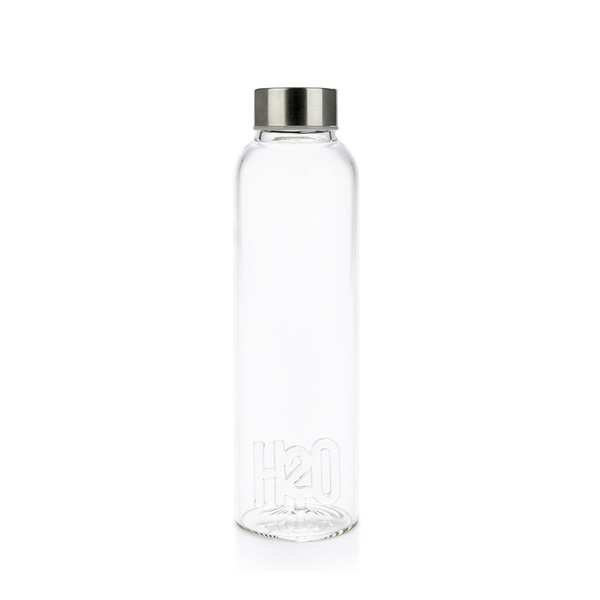 alvi Botella H2O para agua 0,5 Lts Tapón antigoteo de acero inoxidable Ideal mesita de noche y ofici
