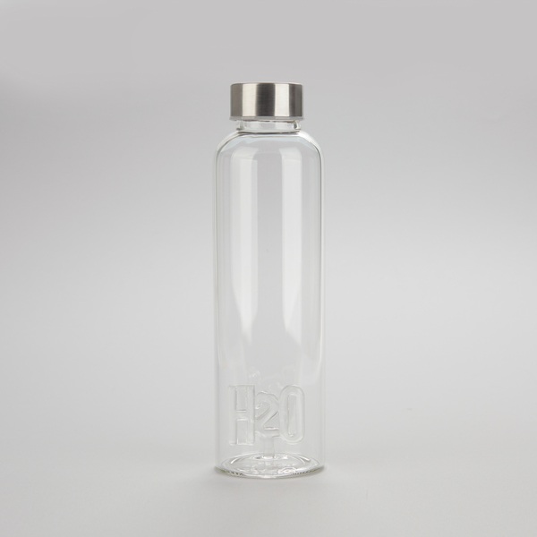 alvi Botella H2O para agua 0,5 Lts Tapón antigoteo de acero inoxidable Ideal mesita de noche y ofici
