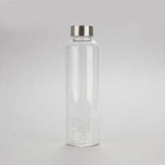 alvi Botella H2O para agua 0,5 Lts Tapón antigoteo de acero inoxidable Ideal mesita de noche y ofici