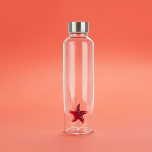 alvi Botella Starfish para agua 0,5Lts Tapón antigoteo inoxidable Ideal mesita de noche y oficina Bo