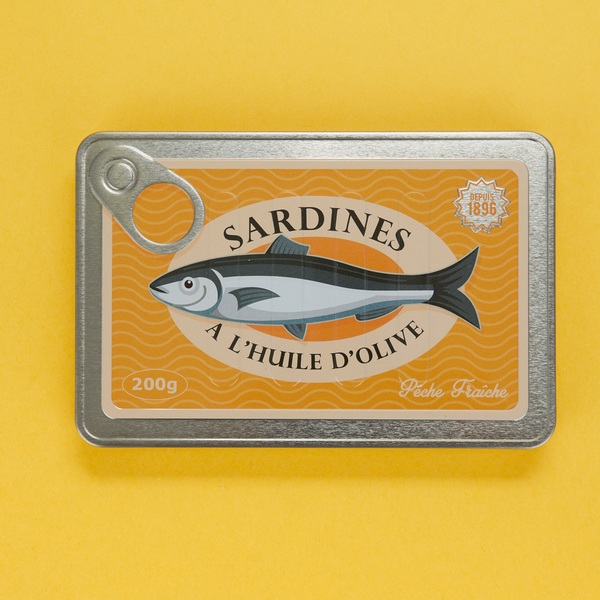 alvi Notebook Conserverie Sardines Yellow colour Unique notebook shaped like a vintage sardine tin M