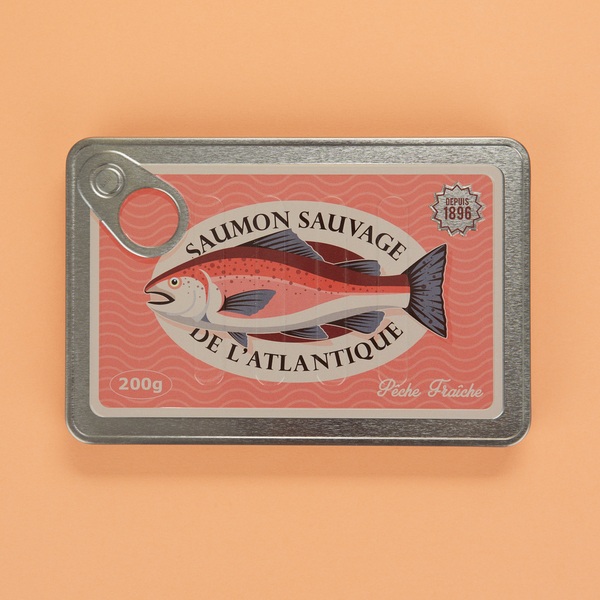 alvi Notebook Conserverie Saumon Red colour Unique notebook shaped like a vintage tuna tin Metal/pap