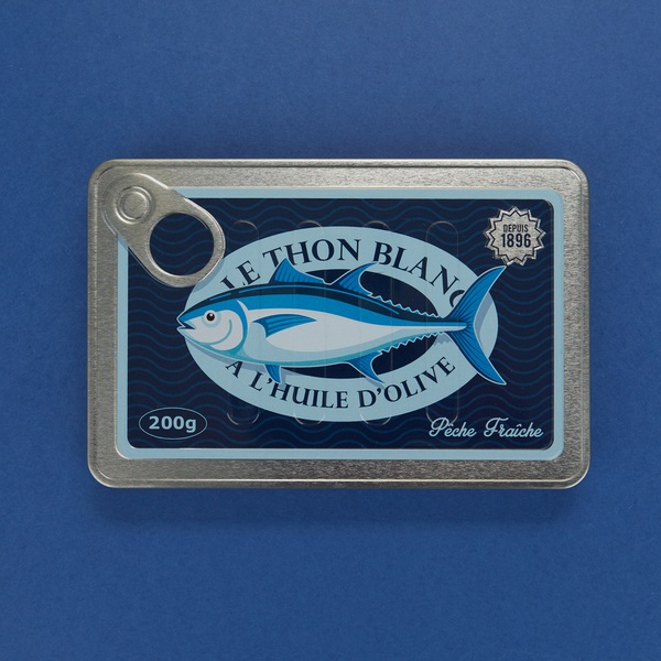 alvi Notebook Conserverie Thon Blue colour Unique notebook shaped like a vintage salmon tin Metal/pa