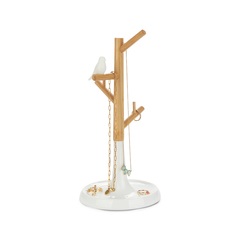 alvi Schmuckhalter Birdie Holz Schmuck-Organizer im Baumdesign mit Vogel als Dekorationselement Bamb