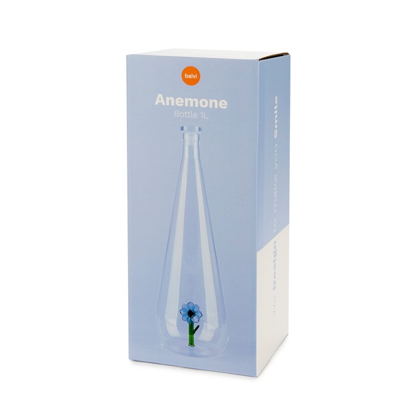 alvi - Botanical Anemone Balvi Flasche Botanical Anemone Blau Farbe Handgemacht aus Borosilikatglas