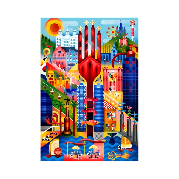 Balvi - Barcelona Balvi Puzzle Barcelona 1000 pièces d'art Carton