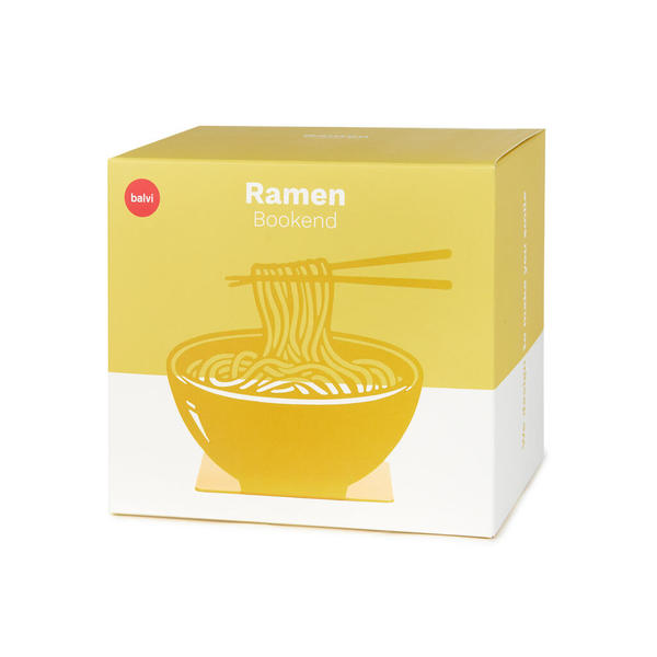 Balvi - Ramen Balvi Sujetalibros Ramen Color amarillo Diseño original con forma de ramen Metal