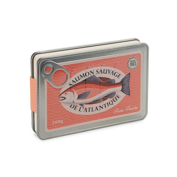 alvi Notebook Conserverie Saumon Red colour Unique notebook shaped like a vintage tuna tin Metal/pap