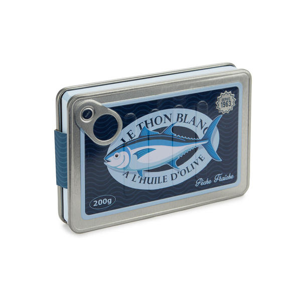 alvi Notebook Conserverie Thon Blue colour Unique notebook shaped like a vintage salmon tin Metal/pa