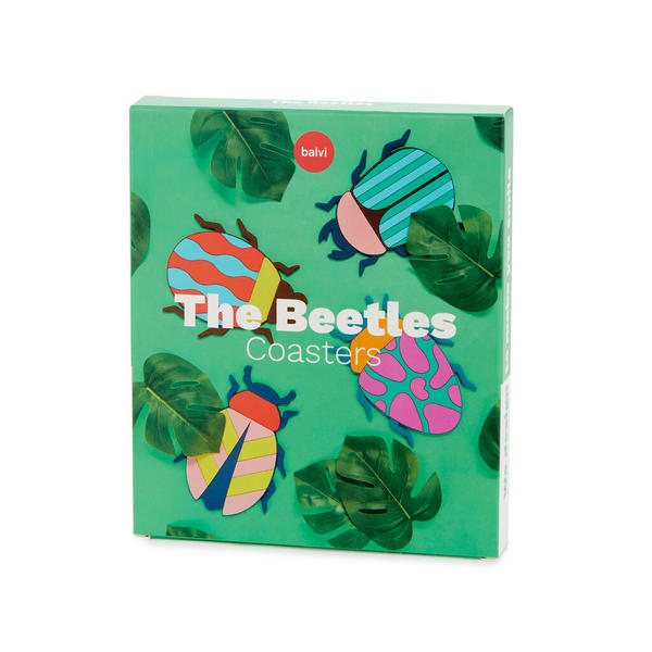 Balvi Sous-verre The Beetles Set de 4 scarabées colorés et antidérapants Plastique