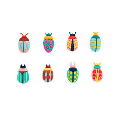 Balvi Marca copas The Beetles Diseño original con forma de escarabajos coloridos Plástico
