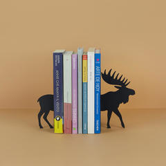 Balvi Sujetalibros Moose Color negro Soporte doble con base antideslizante Metal