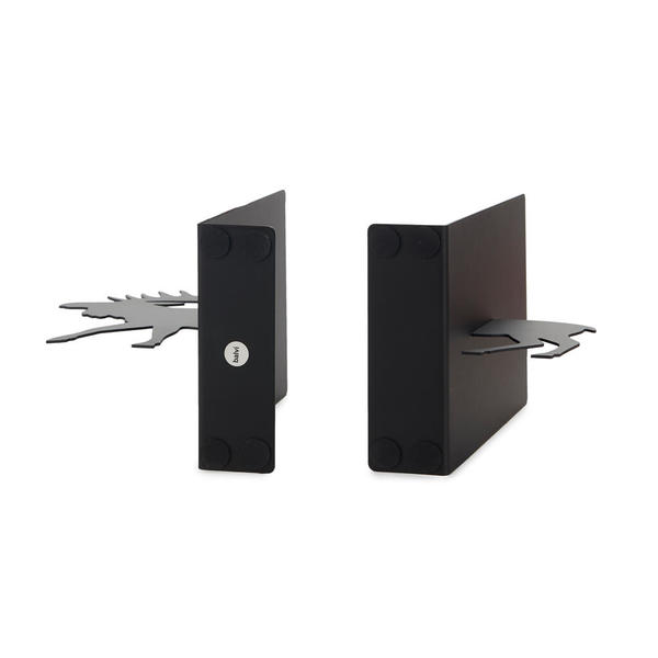 Balvi Sujetalibros Moose Color negro Soporte doble con base antideslizante Metal