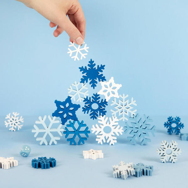 Balvi Juego de mesa equilibrio Snowflake Copos de nieve que desafían tu pulso Madera