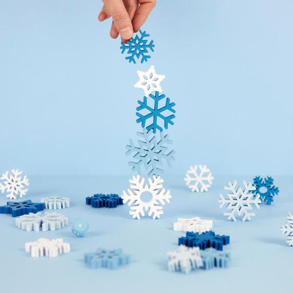 Balvi Juego de mesa equilibrio Snowflake Copos de nieve que desafían tu pulso Madera