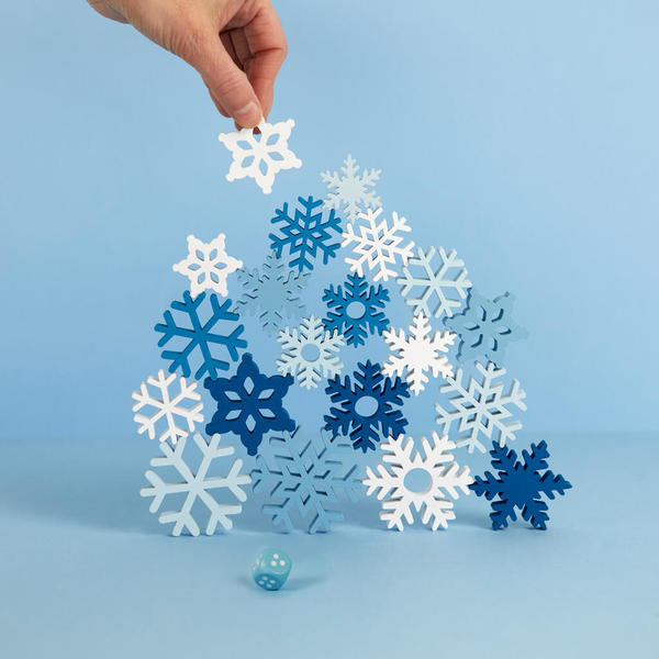 Balvi Juego de mesa equilibrio Snowflake Copos de nieve que desafían tu pulso Madera