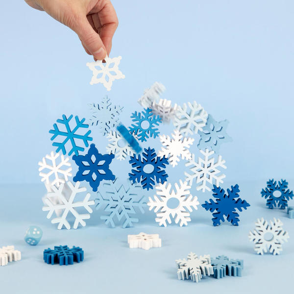 Balvi Juego de mesa equilibrio Snowflake Copos de nieve que desafían tu pulso Madera