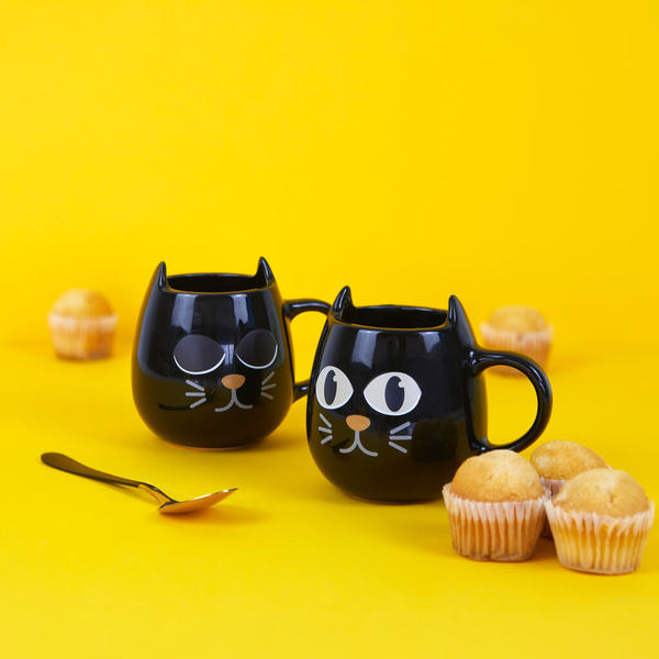Balvi Coffee cup set Wake Cat Thermosensitive cat-shaped design Ceramic