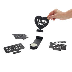 Balvi Candelabro Moods Color negro Mensajes que se revelan a la luz de una vela Metal