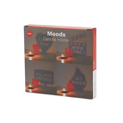 Balvi Armleuchter Moods Rot Farbe Botschaften, die im Kerzenlicht sichtbar werden Metall