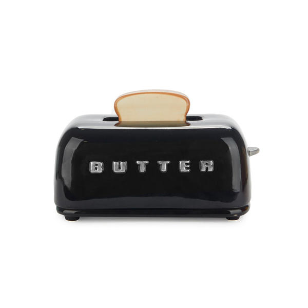 Balvi Butterteig Toasty Schwarz Farbe Handgemaltes Retro-Design Keramik