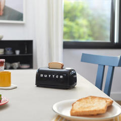 Balvi Plateau beurre Toasty Couleur noir Design rétro peint à la main Céramique