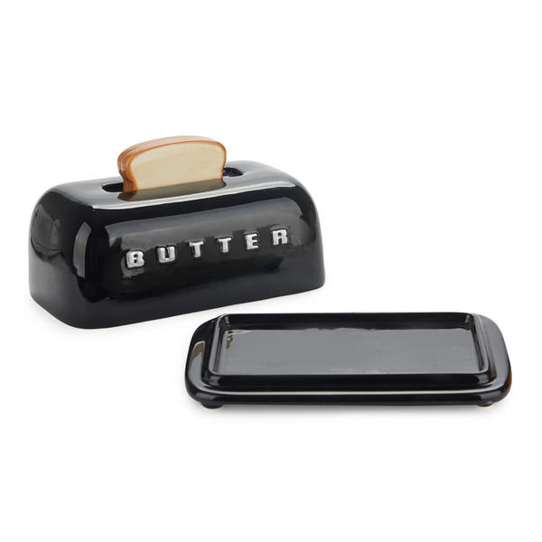 Balvi Butterteig Toasty Schwarz Farbe Handgemaltes Retro-Design Keramik