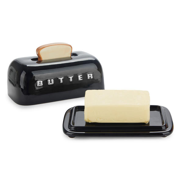 Balvi Butterteig Toasty Schwarz Farbe Handgemaltes Retro-Design Keramik