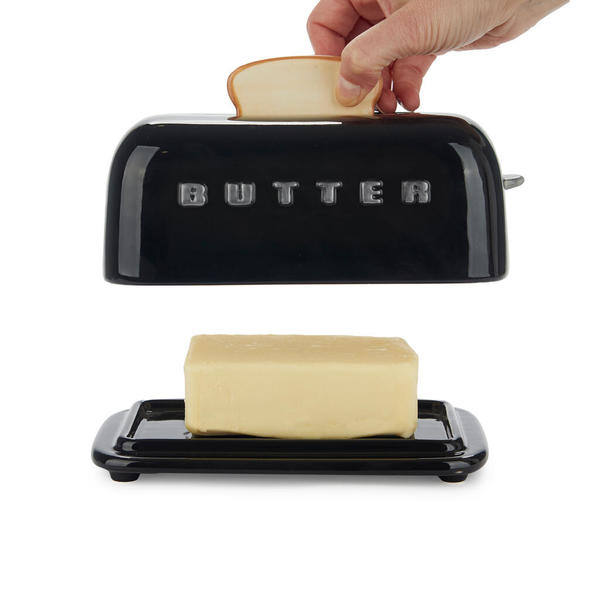 Balvi Butterteig Toasty Schwarz Farbe Handgemaltes Retro-Design Keramik