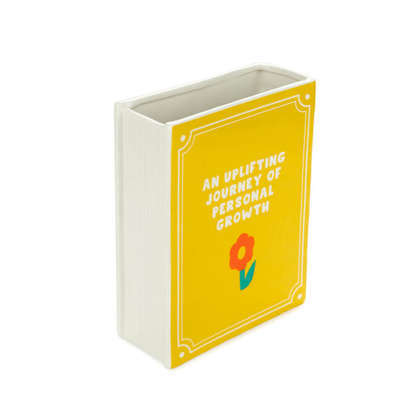 Balvi Vaso Book Colore giallo Due in uno: decora con libri e fiori Ceramica