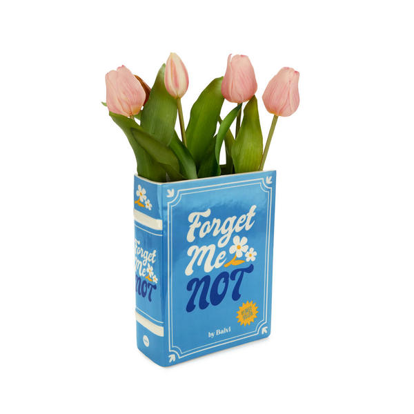 Balvi Florero Book Color azul Dos en uno: decora con libros y flores Cerámica